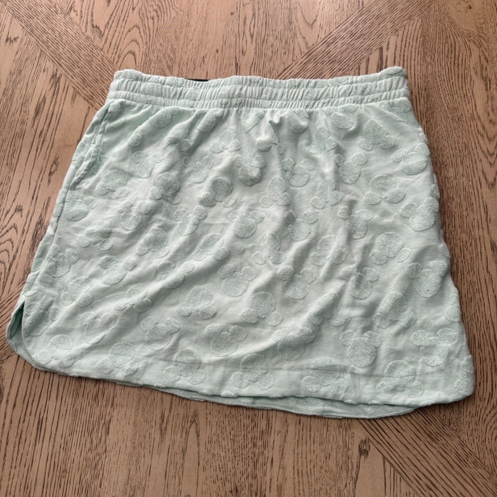 New‎ Disney Medium Mint Green Mickey Mouse Terry Cloth Mini Skirt
